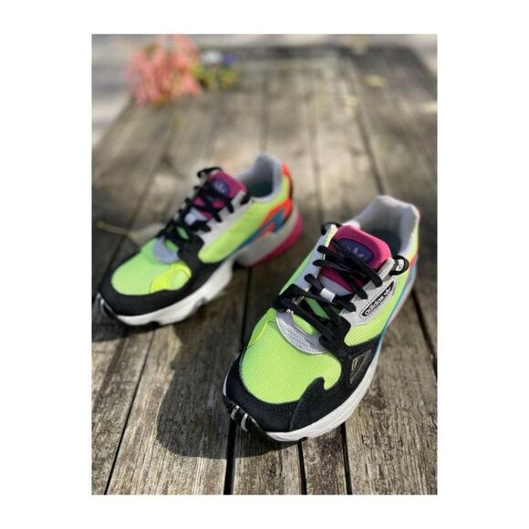 Adidas Falcon Torsion Neon Sneakers Multicolor Women’s Sz 5 - Picture 3 of 9